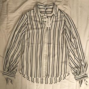 NWT Express Slim Fit Striped Tie Cuff Portofino